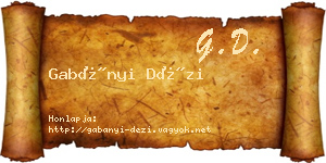 Gabányi Dézi névjegykártya